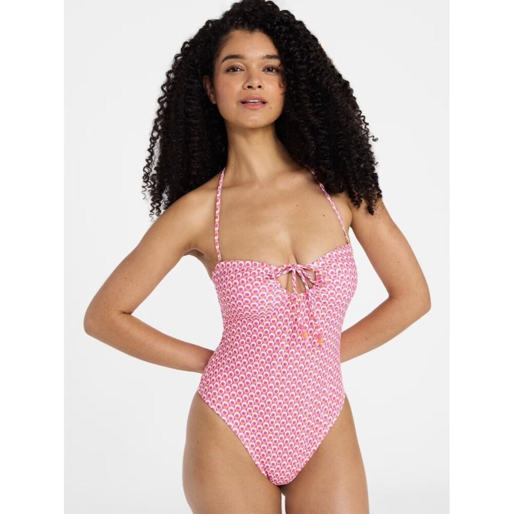 No Boundaries Keyhole One-Piece Swimsuit Pink Size XL NEW